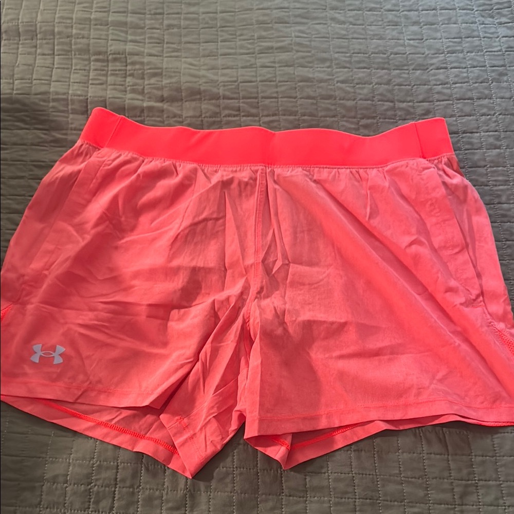Under Armour Orange Athletic Shorts Lightweight and Streamlined